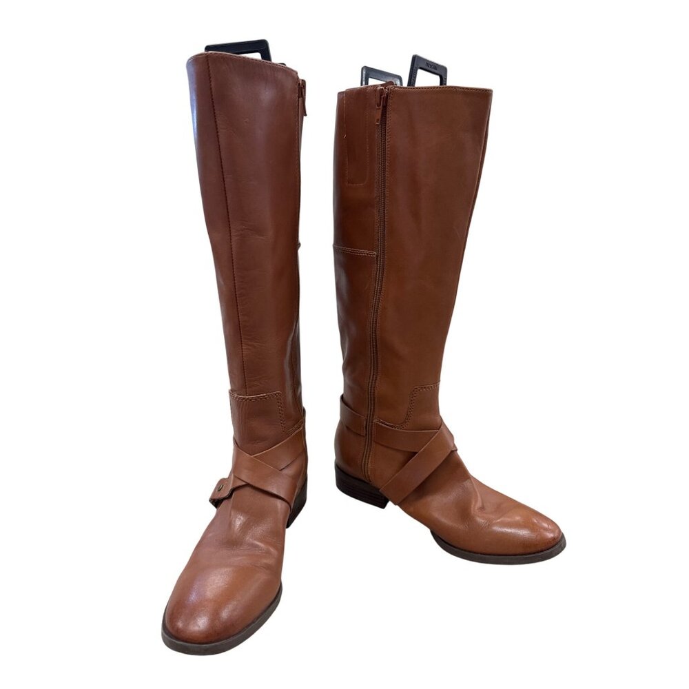 Nine West Womens Brown Knee-High Riding Leather Boots 6.5M SKU 7435